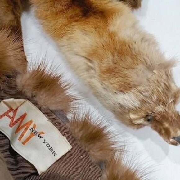 Vintage  AMY Mink Real Fur Hat and Shall